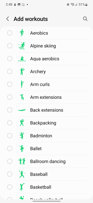You can add many workouts to the Galaxy Watch5