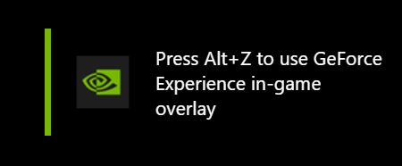 Press Alt + Z to use GeForce Experience in-game overlay