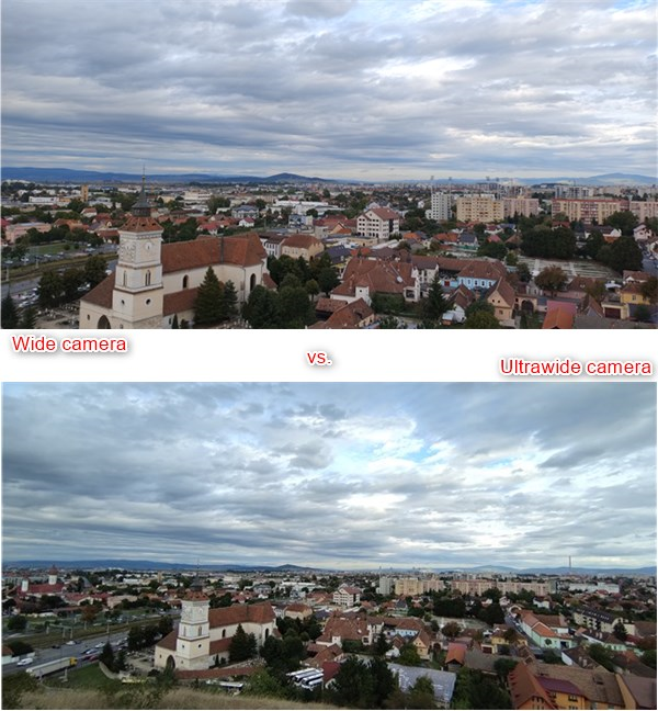 Wide camera vs. ultrawide camera photo