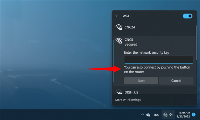 You can also connect by pushing the button on the router