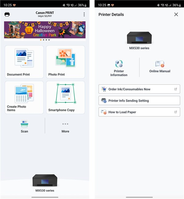 A mobile app for a wireless printer