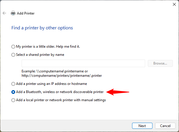 How to add a wireless printer from the Control Panel