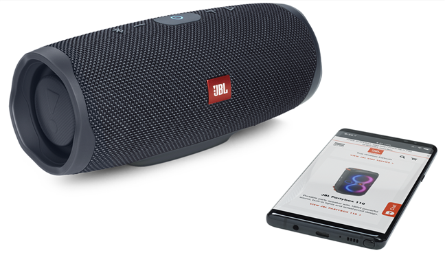 A JBL portable speaker with Bluetooth 5.1