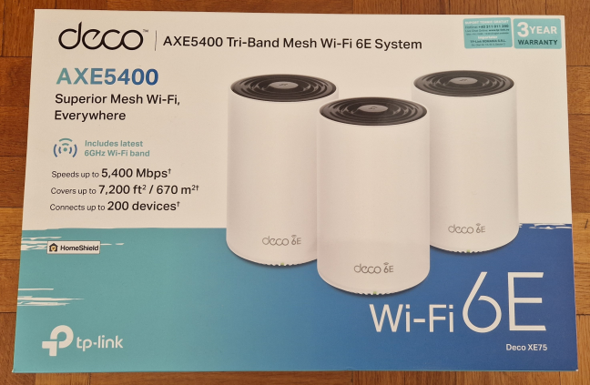 TP-Link Deco XE75 comes in a beautiful cardboard box