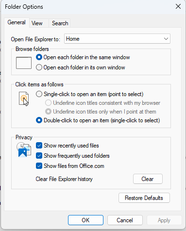 How to clear Recent Files and Folders in Windows 11/10