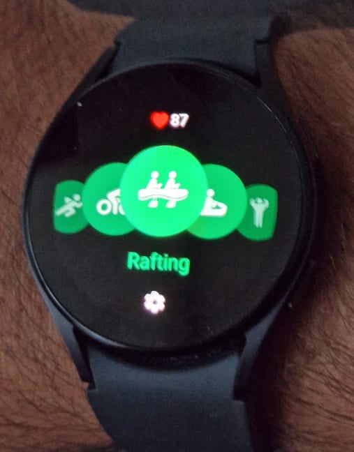 You can also monitor Rafting on your Samsung Galaxy Watch5