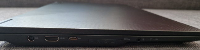 The ports on the left side of the laptop