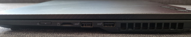 The ports on the right side of the laptop