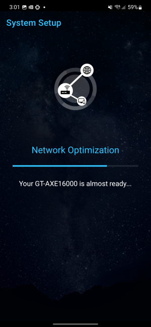 The Network Optimization process finds the best settings for your Wi-Fi