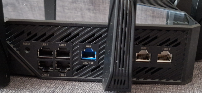 The ports on the back of the ASUS ROG Rapture GT-AXE16000