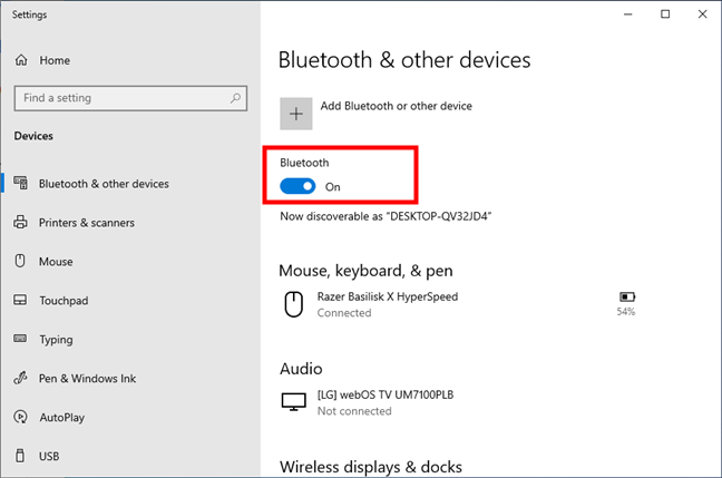 Cortana opens Bluetooth settings