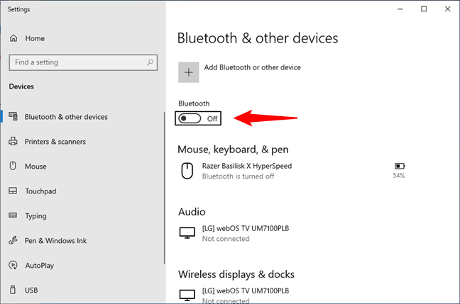 Press Spacebar to enable Bluetooth once you reach it