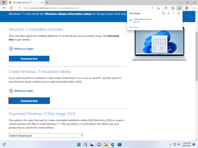 Download the Windows 11 Media Creation Tool
