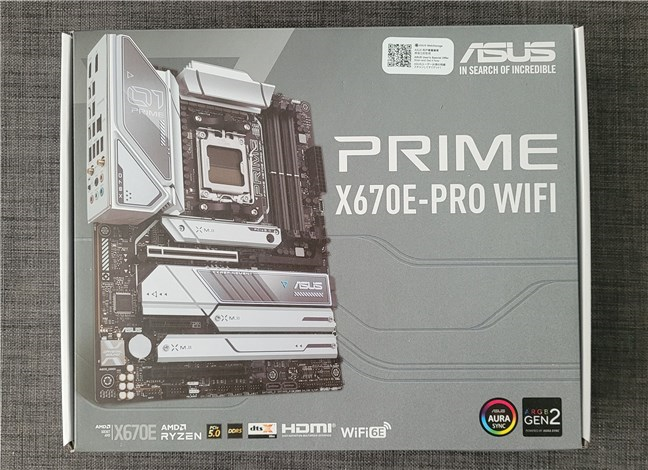 The box of the ASUS Prime X670E-Pro WiFi