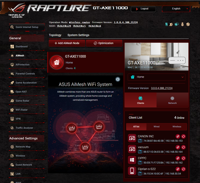 ASUS ROG Rapture GT-AXE11000 works with AiMesh