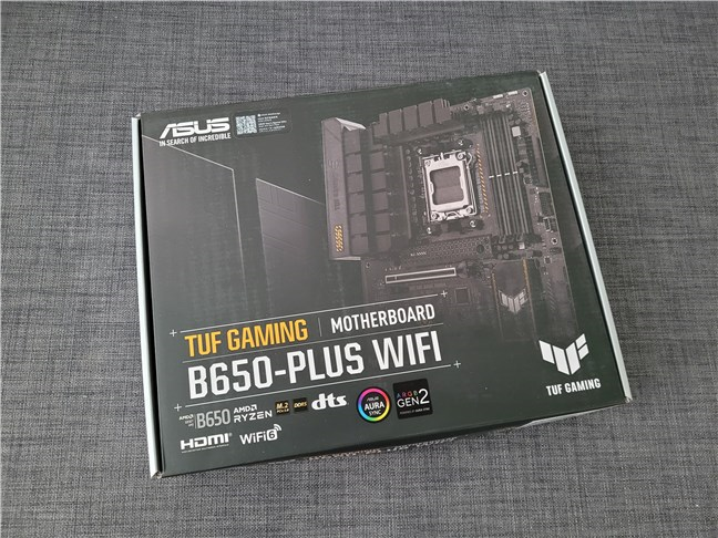 The box of the ASUS TUF Gaming B650-Plus WiFi