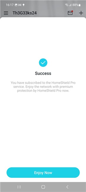You have subscribed to HomeShield Pro