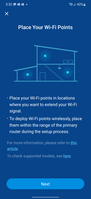 Adding Wi-Fi Points from the DS router app is easy