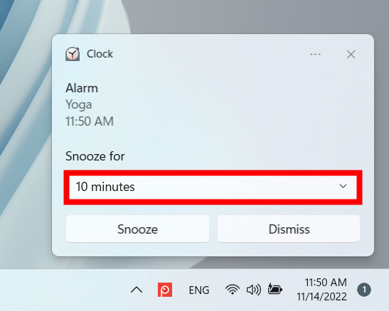 Change the Snooze Time for your alarm