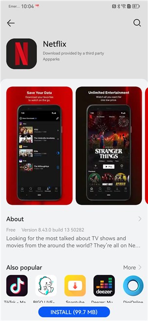 You can install Netflix through the AppGallery