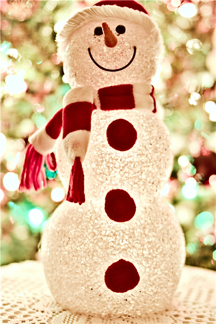 Red and White Snowman Standee Decor by Barry Plott