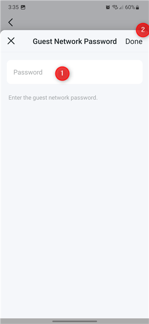 Type in your password and tap Done