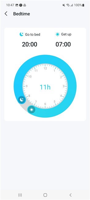 Choose the sleeping period