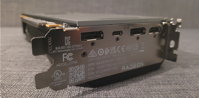 Output ports on the AMD Radeon RX 7900 XT