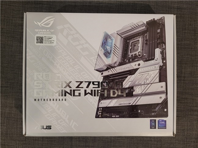 The box of the ASUS ROG Strix Z790-A Gaming WiFi D4
