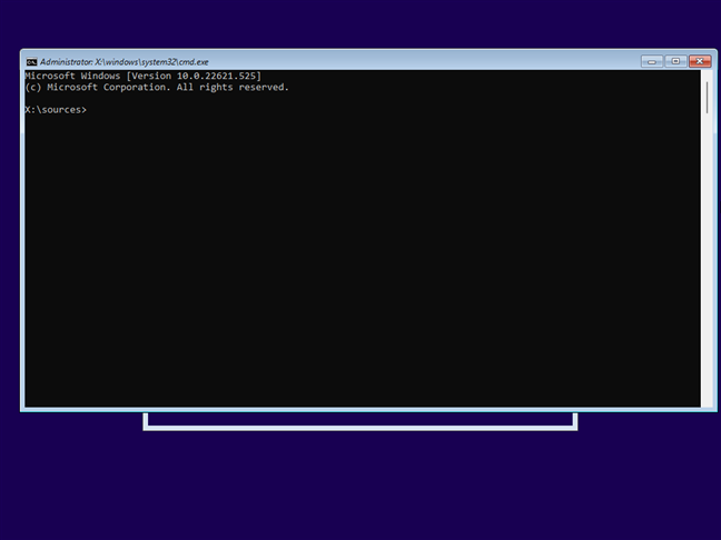 Press Shift + F10 to open Command Prompt