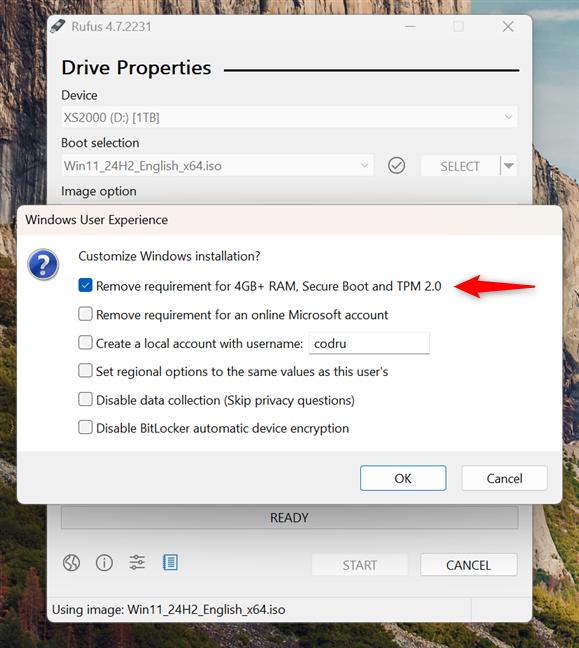 Remove requirement for 4GB+ RAM, Secure Boot and TPM 2.0