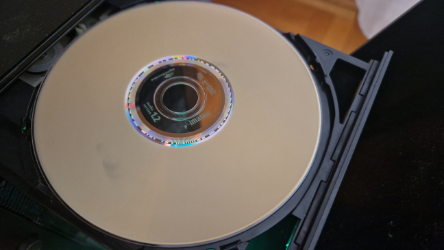 The disc is ejected automatically