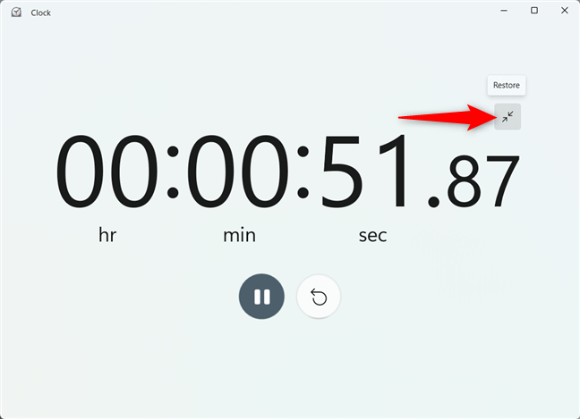 Restore your timer to its usual size