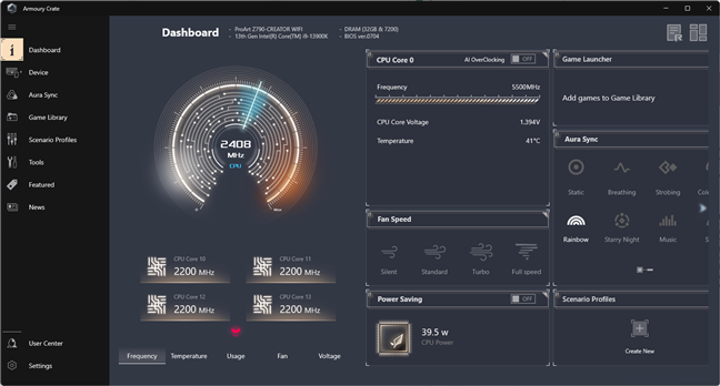 Armoury Crate is the software for ASUS ProArt Z790-CREATOR WIFI