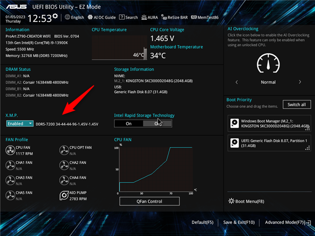 The memory kit supports Intel XMP 3 profiles