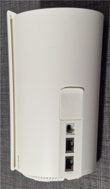 The ports on the back of each TP-Link Deco X80-5G