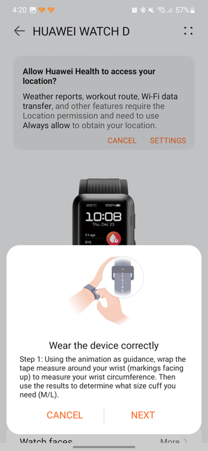 Setting up the HUAWEI WATCH D