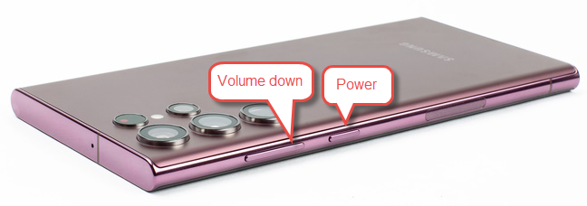 Press Volume Down + Power to take a screenshot