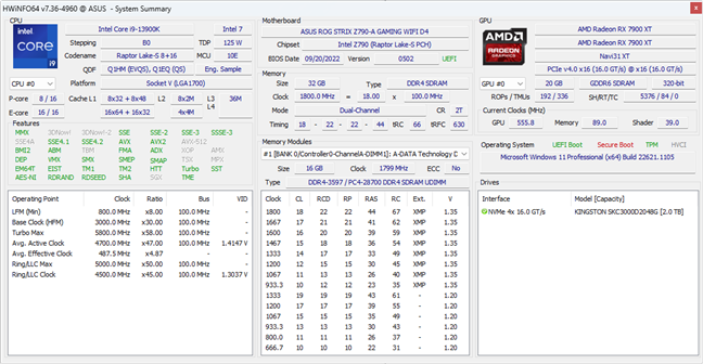 Details about the computer I used for testing