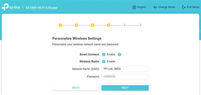 Personalizing the wireless settings