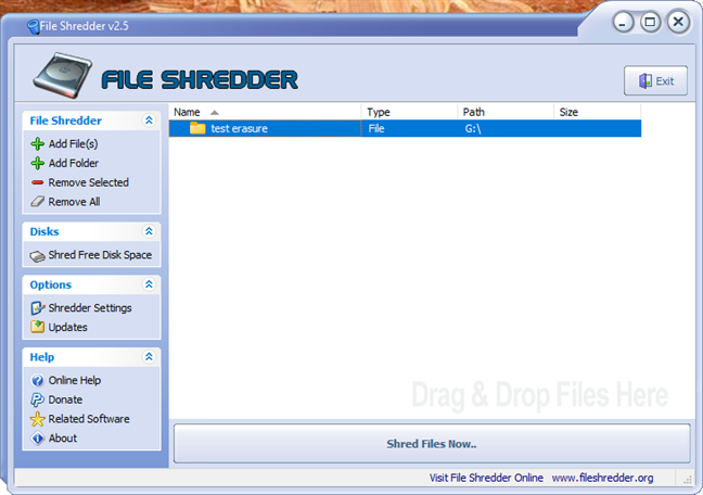 File Shredder is easy to use
