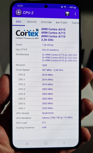The processor is a Snapdragon 8 Gen 2 for Galaxy