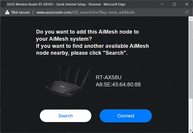 Adding an AiMesh node to the network