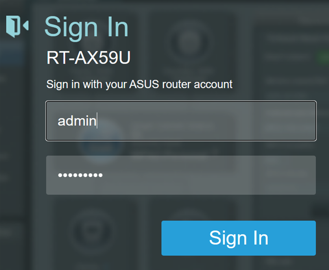 Log in to your ASUS router or ZenWiFi