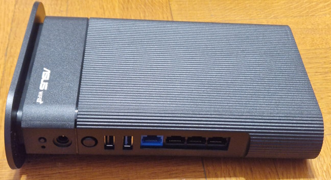 The ports on the back of the router