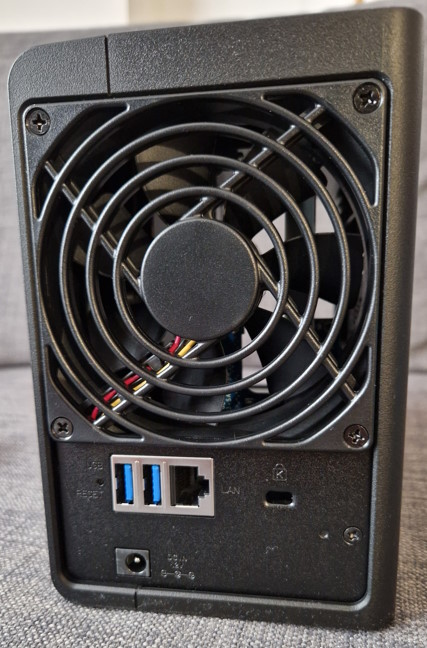 The system fan and the ports on the back