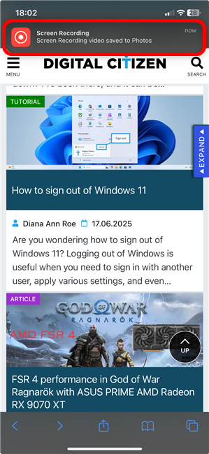 You can find your screen recording in the Photos app