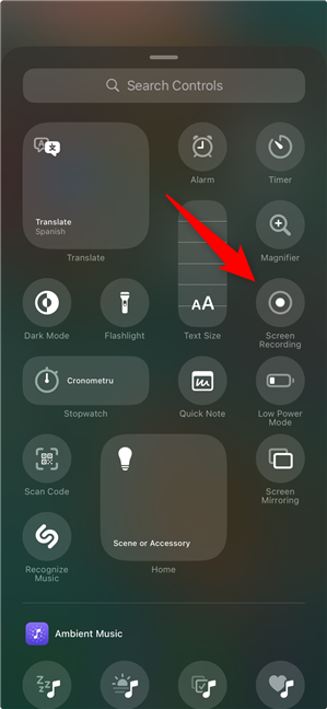 How to add screen record on an iPhone