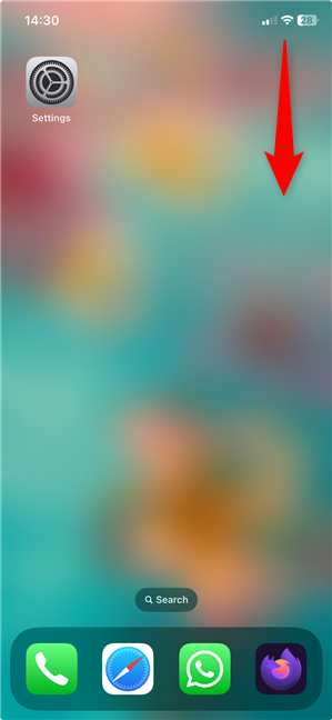 Open the Control Center in iOS 18