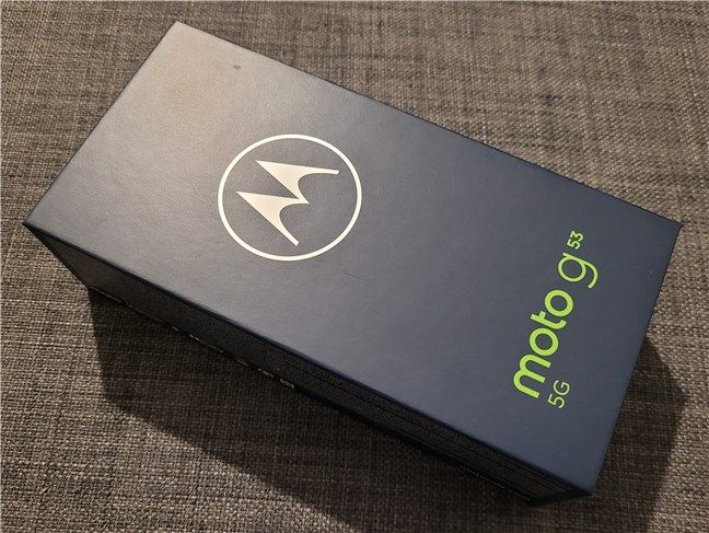 The box of the Motorola moto g53